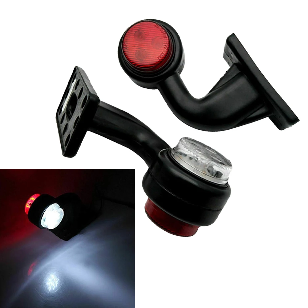 

Universal 2Pcs/set Truck Lamp Car-styling 12/24V LED Side Marker Light Indicator Lamp Red White Tail Light Assembly