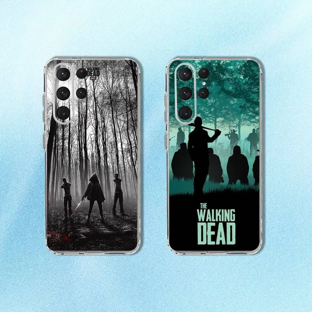 

The Walking Dead Phone Case For Samsung S24,30,21,22,23,20 FE,lite,PIus,Ultra,5G,Note,9,10 Transparent Cover