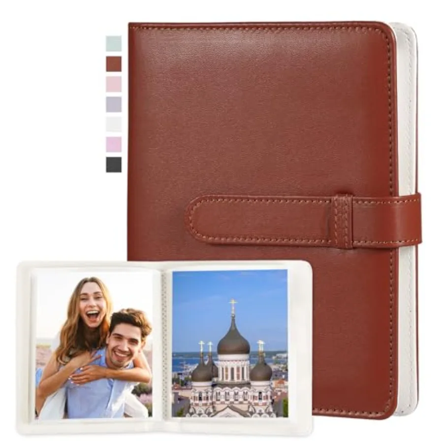 Photo Album 4x6 with 68 Pockets Premium Vegan Leather Cover Small Photo Album Book Mini Picture Album for Family Birthday Anniv