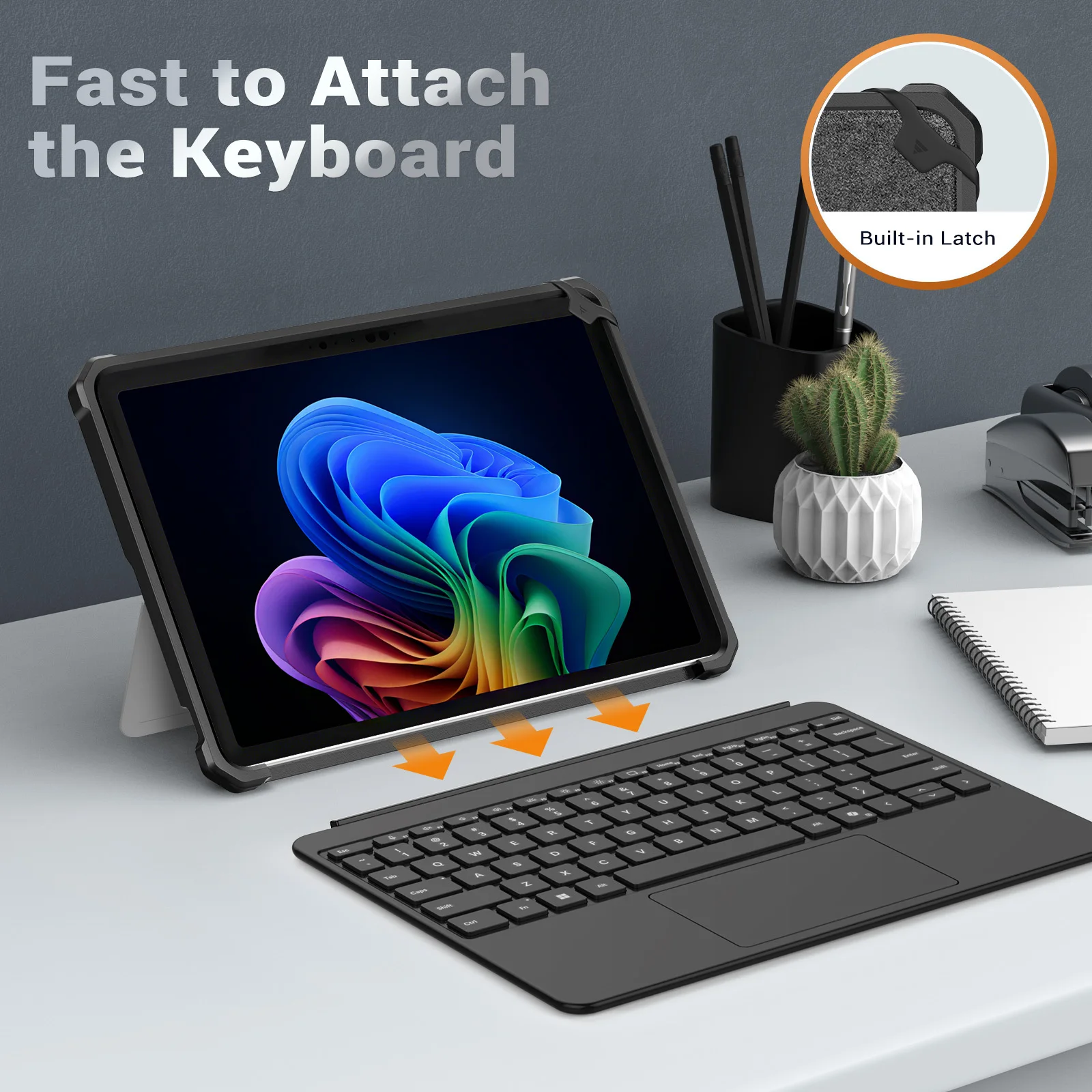 حافظة MoKo لهاتف Microsoft Surface Pro الجديد مقاس 12 بوصة 2025، غطاء متين واقٍ الكل في واحد مع حامل قلم خلفي وحزام يدوي #6