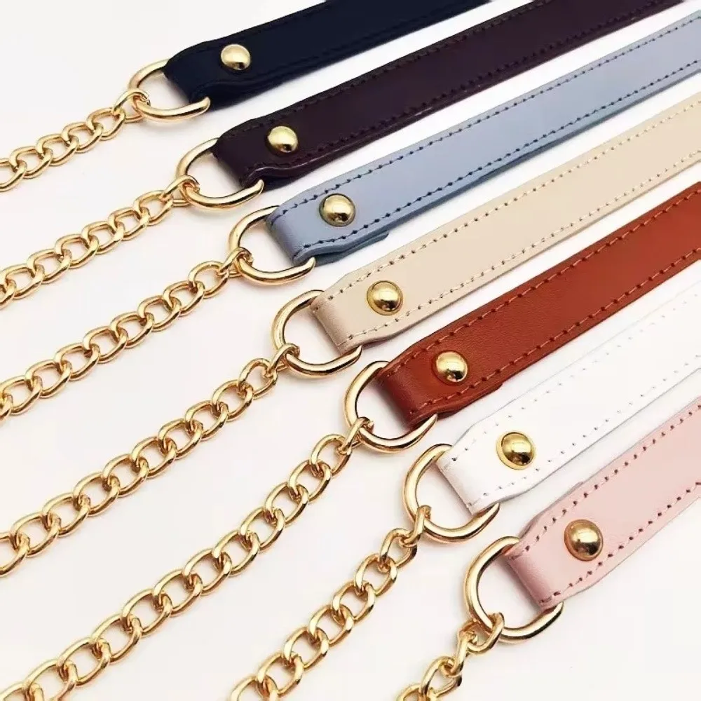 High-End Shoulder Crossbody Bag Strap Single PU Leather Replacement Strap Chain Bag Accessories Stress Relief