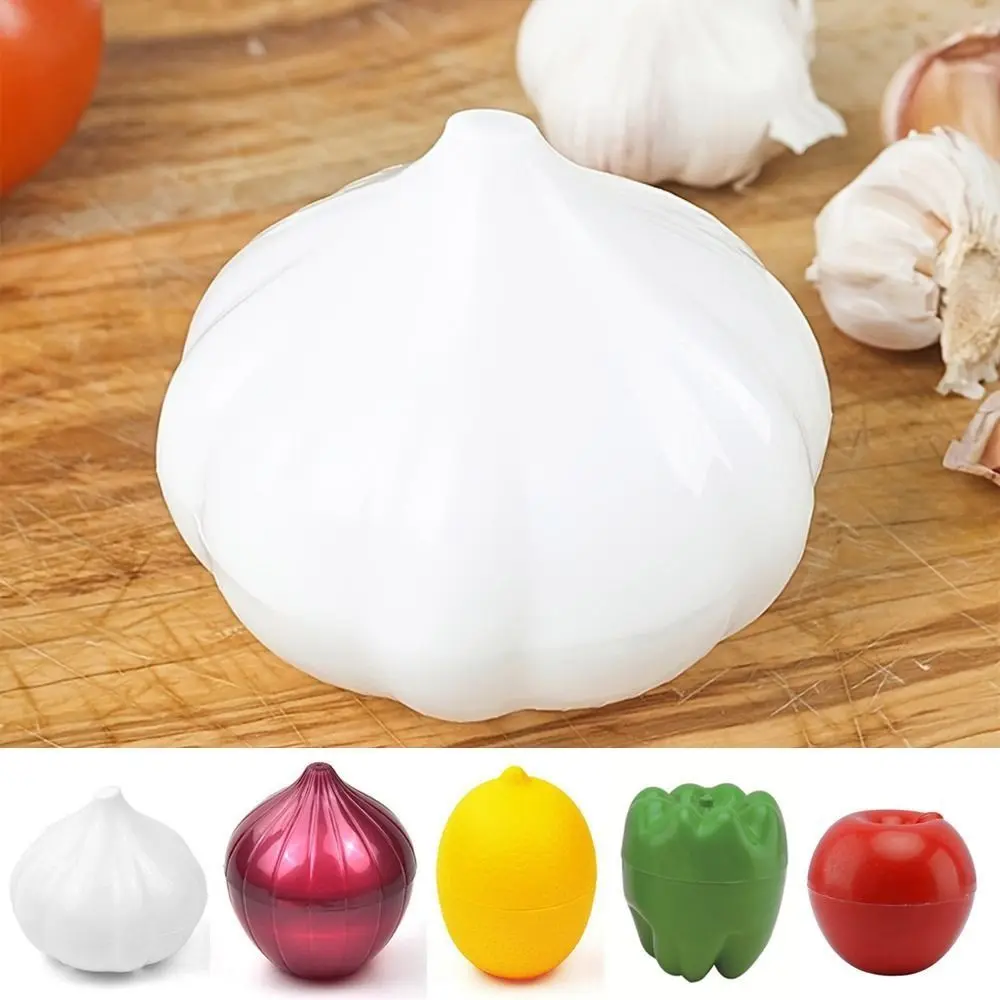 Creative Plastic Garlic Keeper Fresh-Keeping Reusable Garlic Saver Container White Sealed Vegetable Fruit Containers Lemon