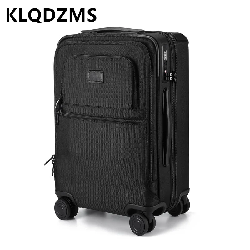 Klqdzms Nylon Koffer 20 Inch Hoogwaardige Uitbreidbare Rits Instapdoos Waterdichte Trolley Case Heren Handbagage Reisbagage