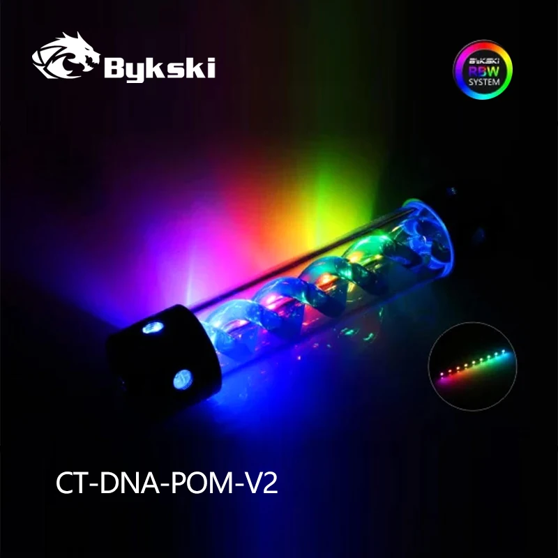 

Bykski Length 260mm 50mm Diameter Reservoir POM+Acrylic Double Helix T-Virus Cylindrical Water-Cooled Tank CT-DNA-POM-V2
