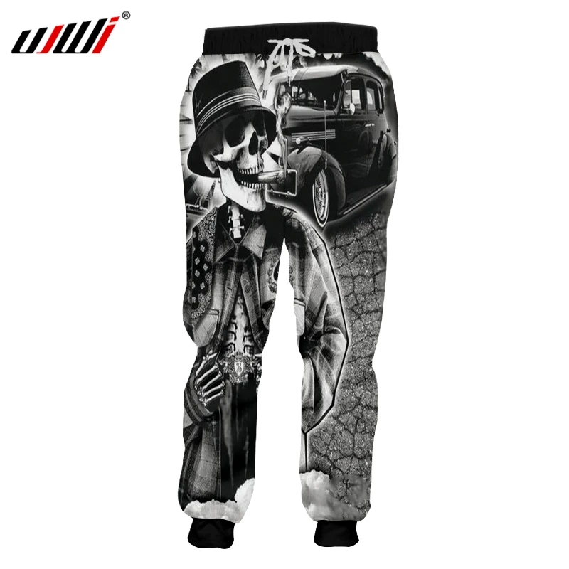 3d Print Skull Smoking Casual Y2k Pants Man Sweatpants New Cool Sweat Joggers Harem Male Full Length Hombre Hooded Golf Shirt