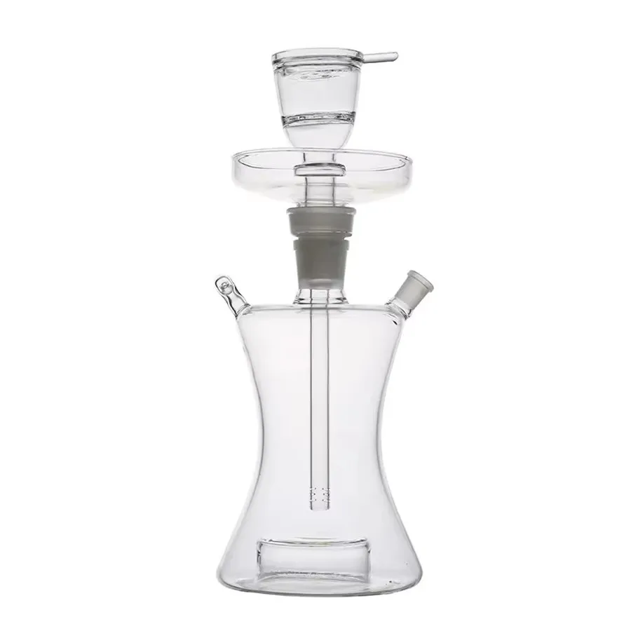 Top Quality Smoking Glass Material Vase Hookah Pipe With Led Light Silicone Hose Glass Hookah Shisha Chicha Narguile