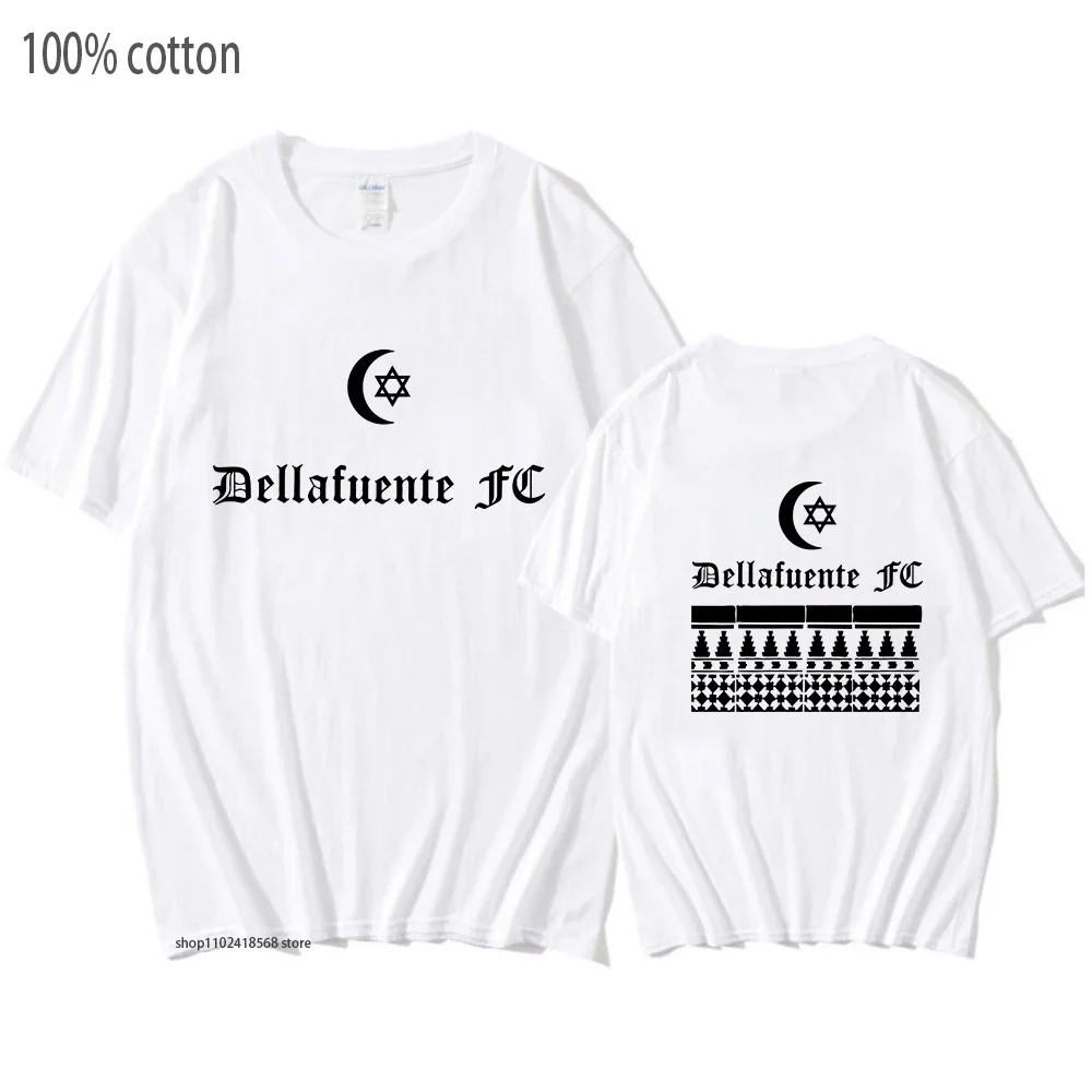 Dellafuente FC 티셔츠 Corales 티셔츠 남성용 반팔 티셔츠 하라주쿠 유니섹스 패션 의류 100% Cotton Woemn Cartoon Shirts