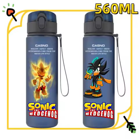 560ML Sonic The Hedgehog Water Cup Chase Marshall Outdoor Portable Kids Plastic Large Drink Bottles Student Sport Water Cup Gift