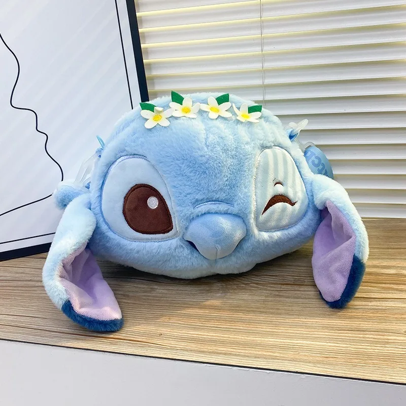 2024 New Disney Stitch Plush Doll Large Capacity Ladies Fashion Cartoon One Shoulder Crossbody Doll Toy Bag