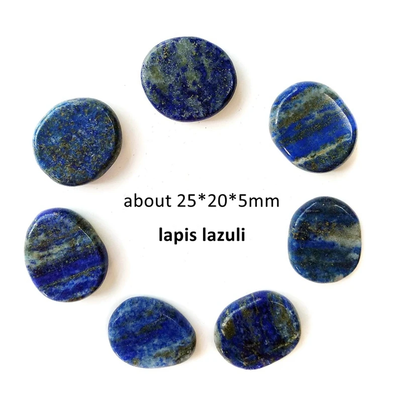 7 Chakras Decoration Blue Lapis Lazuli Crystal Natural Palm Stone Set Wholesale Afghanistan Stones Dropship