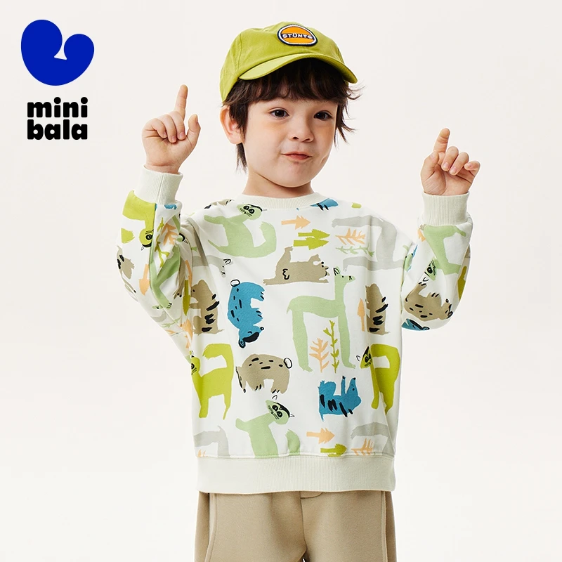 Mini Bala Long Sleeve Sweater Kids 2024 Spring New Baby Skin-Friendly Elastic Top