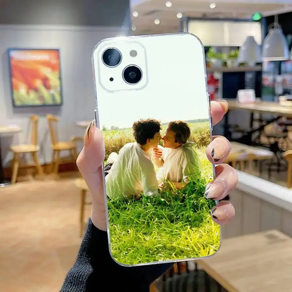 Llámame por su nombre funda de teléfono para iPhone 16,15,14,13,12,11 Pro,Max,Plus,X,XS,XR,SE,Mini silicona transparente suave