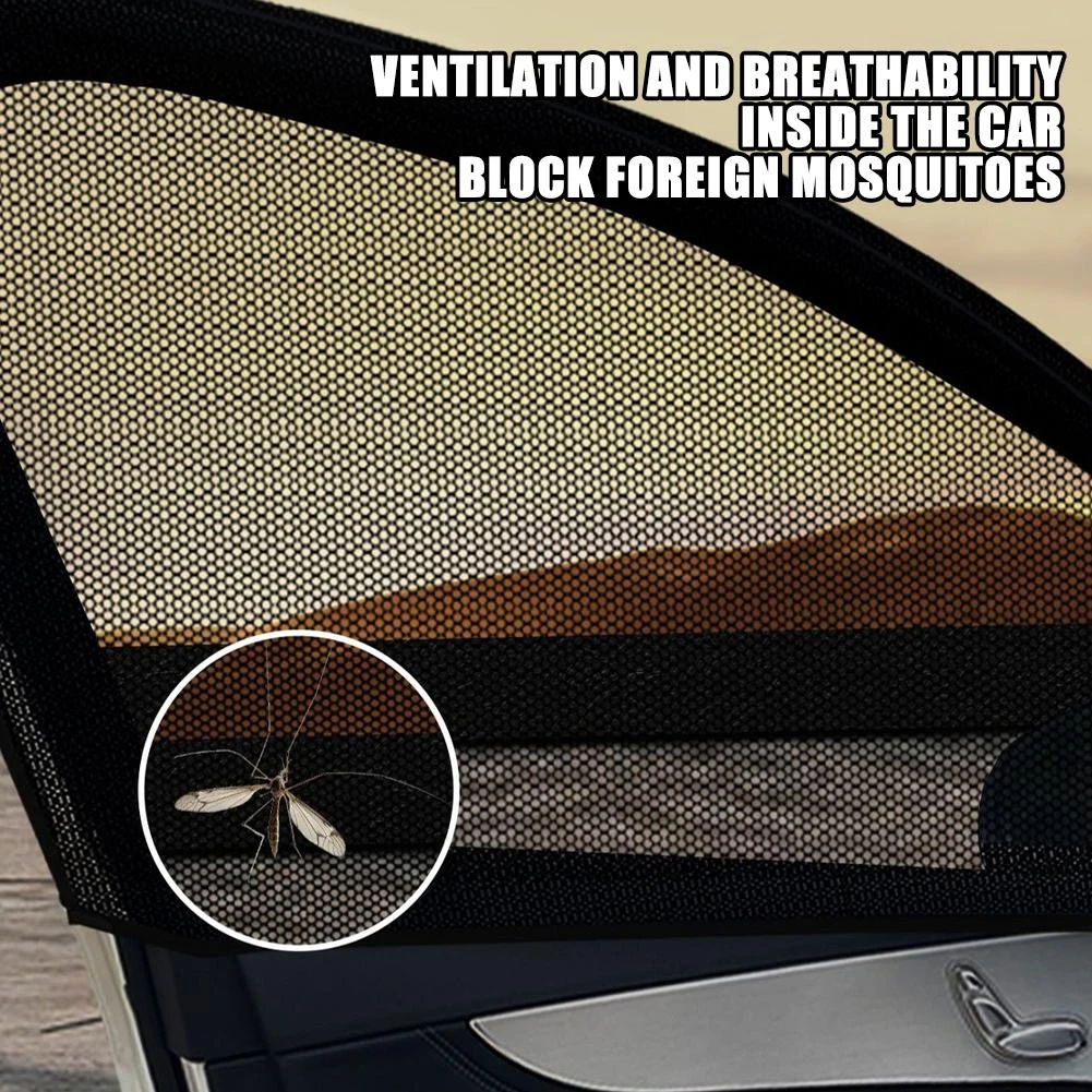 2/4pcs Universal Car Window Sun Shade Mesh Netting Side Window Covers Shade Anti-Mosquito Net for Sedan SUV Truck Accessories