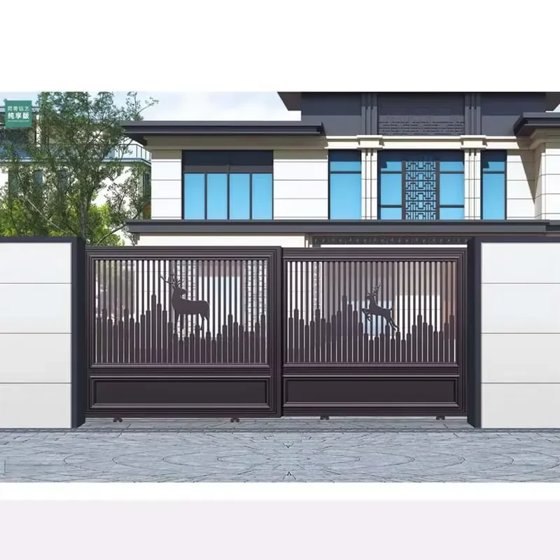 Garden Aluminium Entrance Retractable Automatic Swing Fence Gate Villa Courtyard Electric Swing Gates Durable Eco Friendly