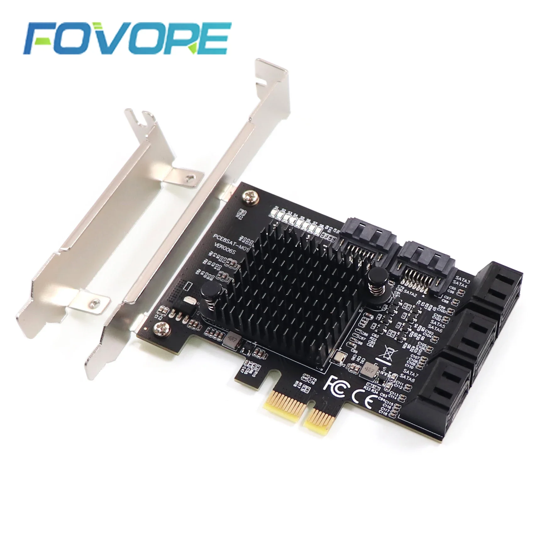 PCIe x1 to 8 Ports SATA 3 III 3.0 Adapter SATA3 PCI-e PCI express Converter Controller Expansion Card Marvell 88SE9215