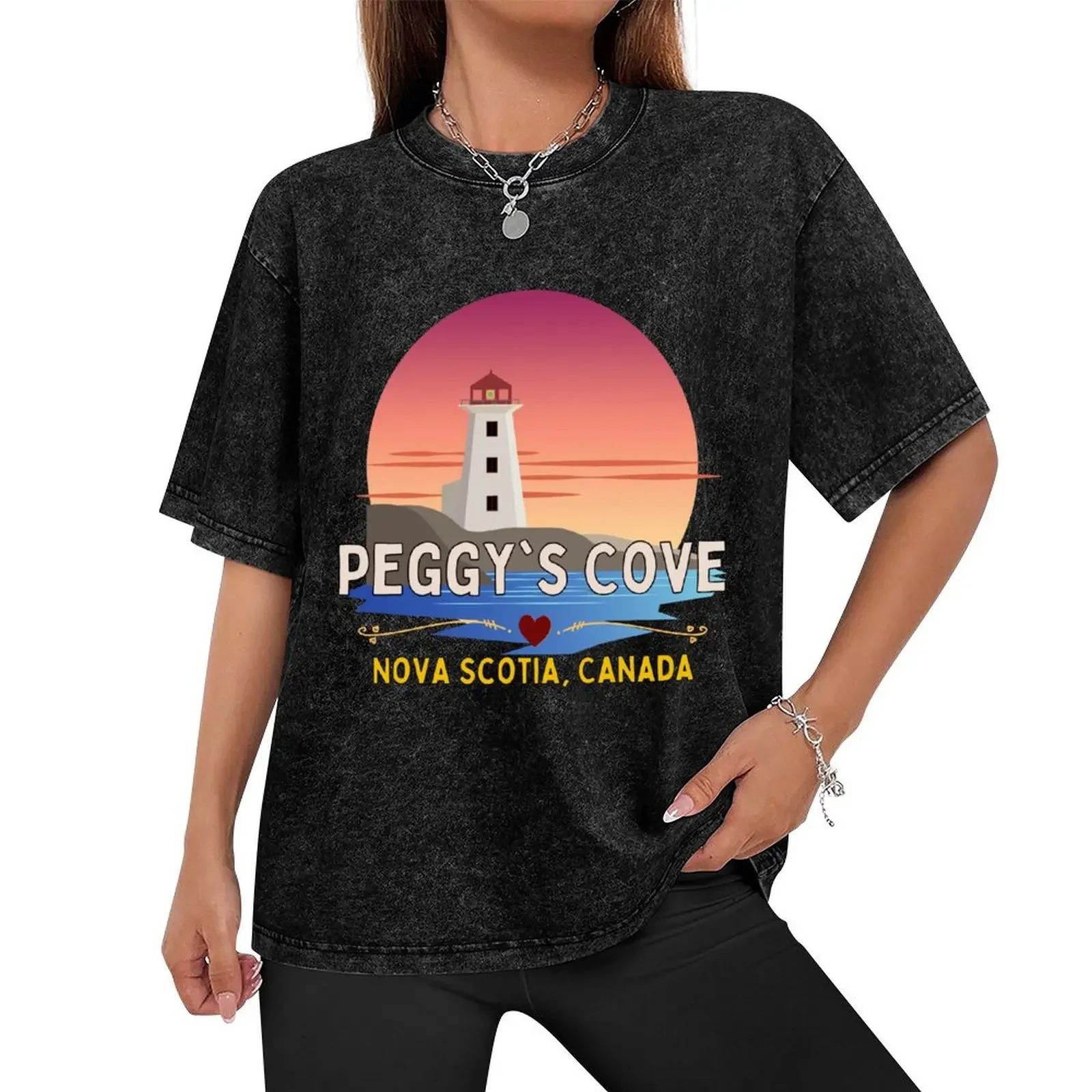 Peggys Cove Lighthouse T-Shirt oversized graphic tee baggy shirts oversized t shirt heavyweight t shirts for men