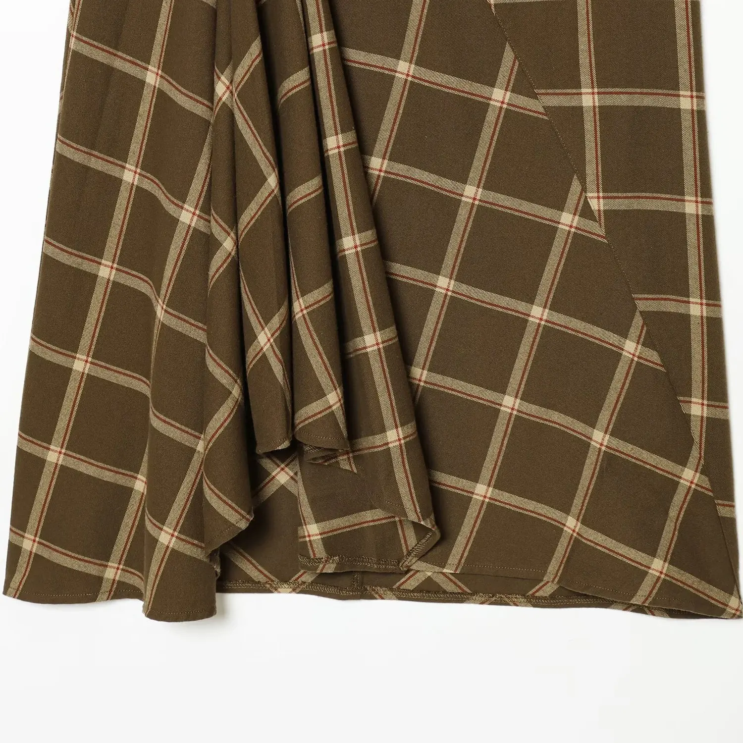 Faionable Gonna longuette Abbigliamento donna Autunno New Sle Decorativo Plaid a strati All-Match JNLEAOG Poliestere Gonna casual