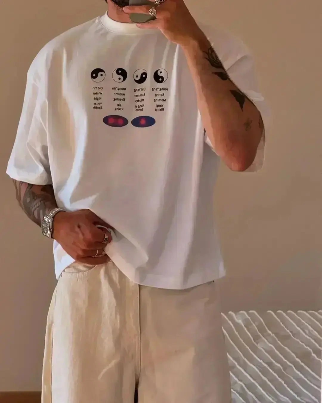تي شيرت كاجوال على الموضة ملابس كانجي تي شيرت مطبوع بأكمام قصيرة فضفاض ملابس الشارع الشهير Harajuku بلايز Y2k تي شيرت للجنسين #3