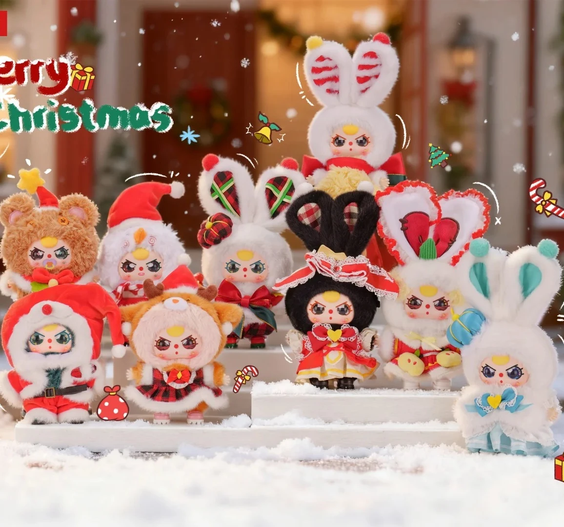 

Baby Three Merry Christmas, ограниченная серия, слепая коробка, кавайная виниловая кукла, экшн-фигурка, загадочная коробка, подарочные игрушки-сюрпризы для девочек