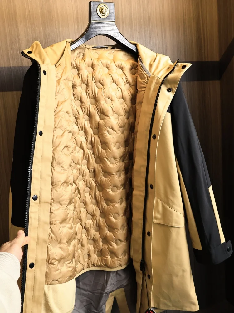 

Съемный пуховый утеплитель для мужской верхней одежды: теплый, модный, городской стиль, из полиэфирного волокна, ветрозащитный, 3D-дизайн, с наполнителем из пуха.