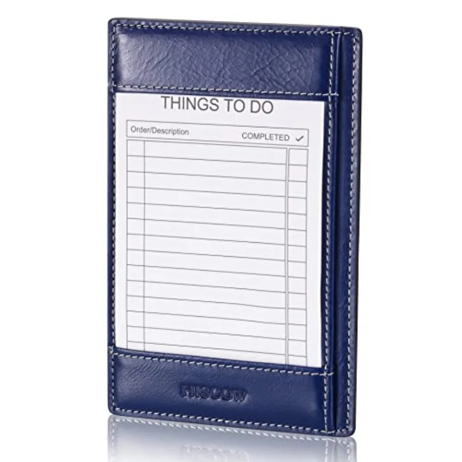 

Italian Leather To Do List Notepad and Pocket Notebook - 3x5 Memo Pad with Secure Pen Holder Refillable Note Jotter Organizer f