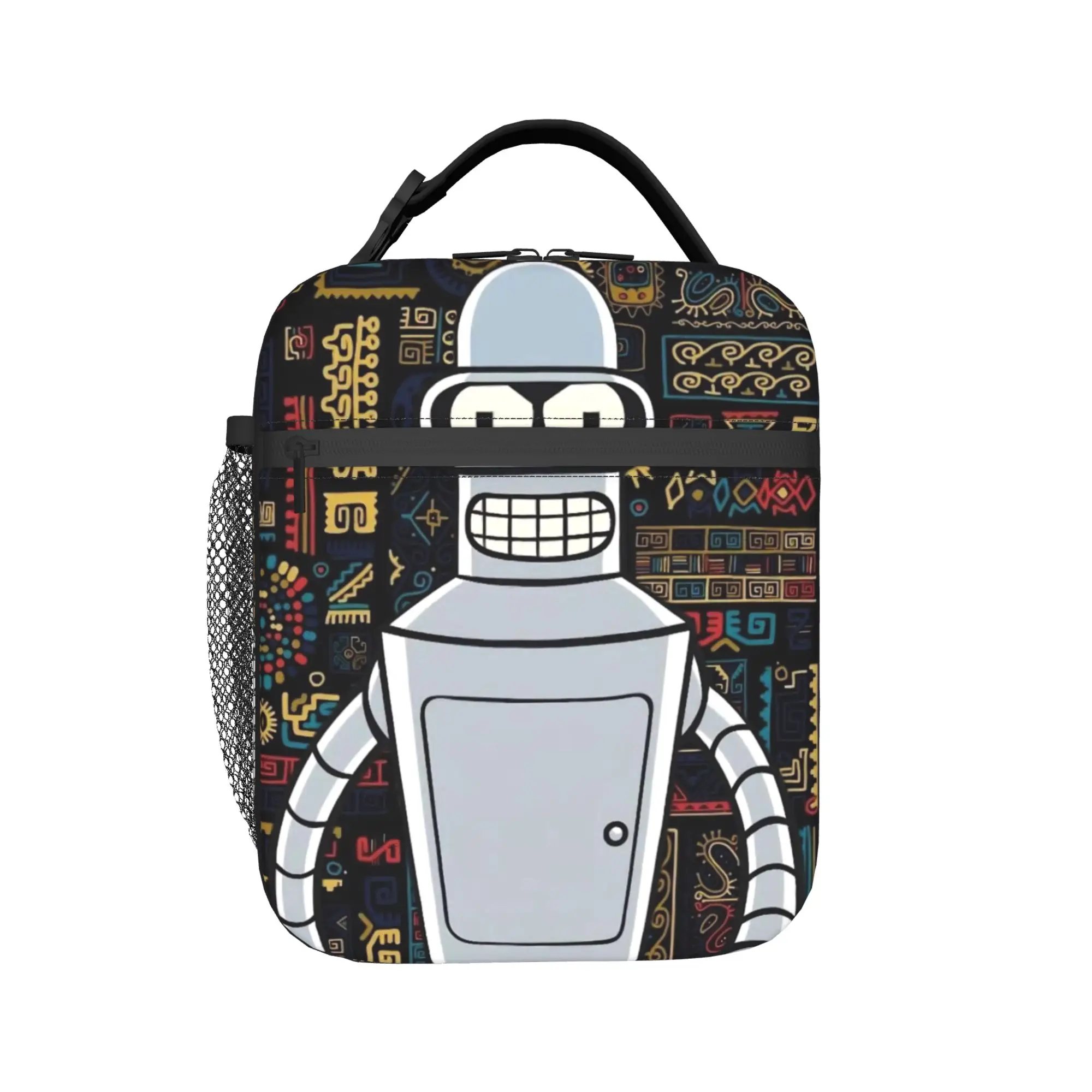 Futuramaed Benders Cartoon Comic Thermal Insulated Lunch Bag for Travel  Portable Food Bag Men Women Thermal Cooler Lunch Boxes