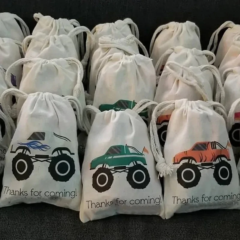 20pcs thank you candy gift bags Monster Truck themed kid boy first 1st 2nd 3rd birthday party table Centerpieces decoration favo