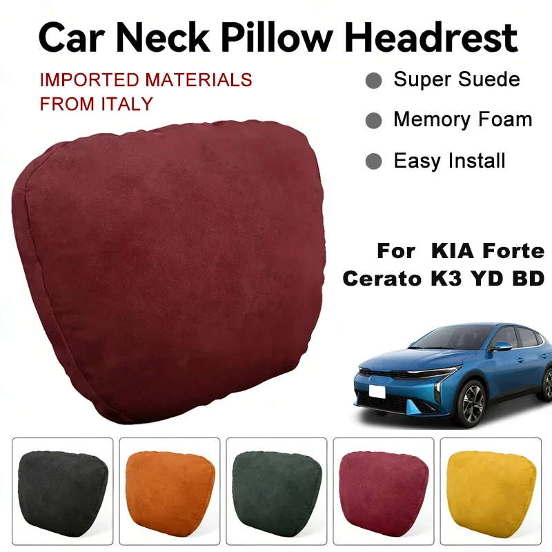 

Italy Suede Car Neck Rest Pillow For KIA Forte Cerato K3 YD BD Seat Head Neck Support Cushion Auto Interior Accessories