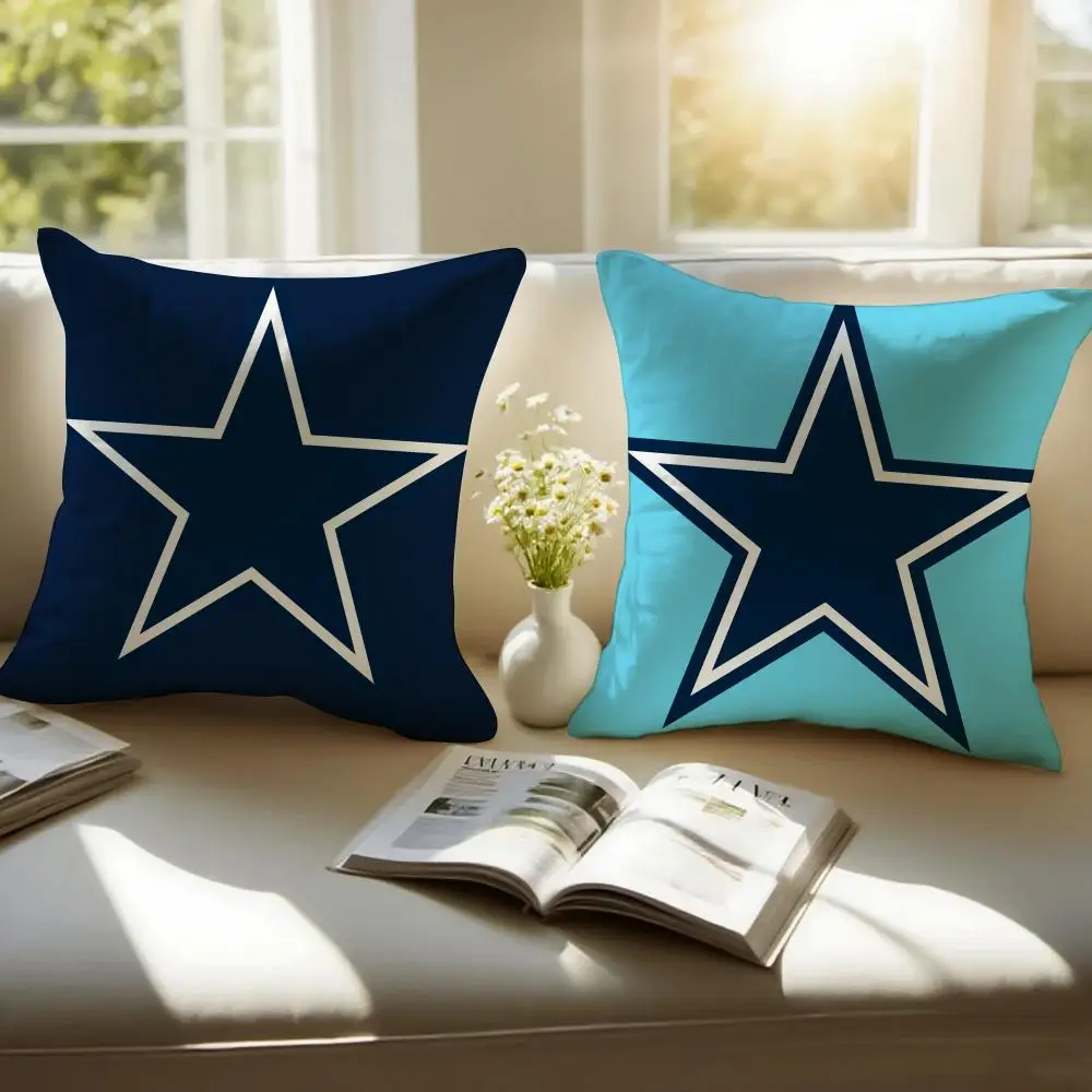 Five-Pointed Stars Cushion Cover Plush Fabric Soft Double Sided Print Home Sofa High Quality Cushion