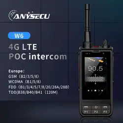 ANYSECU W6 PLUS UHF 4G POC Walkie Talkie Android 10 LTE/WCDMA/GSM GPS NFC IP68 Radio mit ZELLO RealPTT Nachtsichtkamera