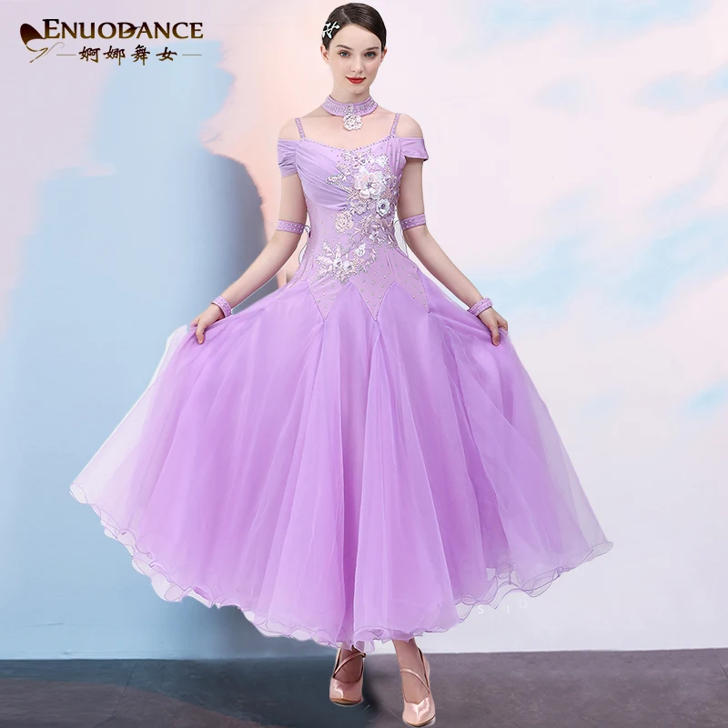 Modern Dance Dress New Ballroom Dance High-end Dress Waltz Ballroom Dance Big Dress Competition Costume 8216