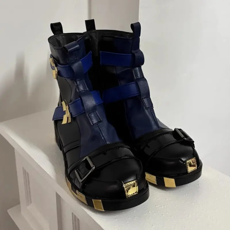 Anime role play kinich cosplay trajes sapatos masculinos adereços de couro do plutônio botas para halloween carnaval festa natal personalizado