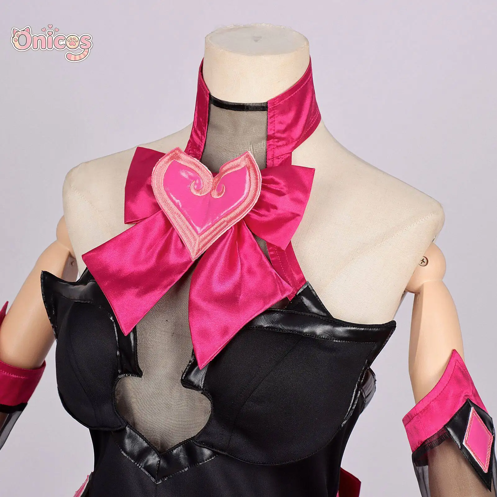 

Overwatch D.Va Nightshade Cosplay Costume Anime Game Outfit Black and Pink Women Dress Halloween Party Onicos