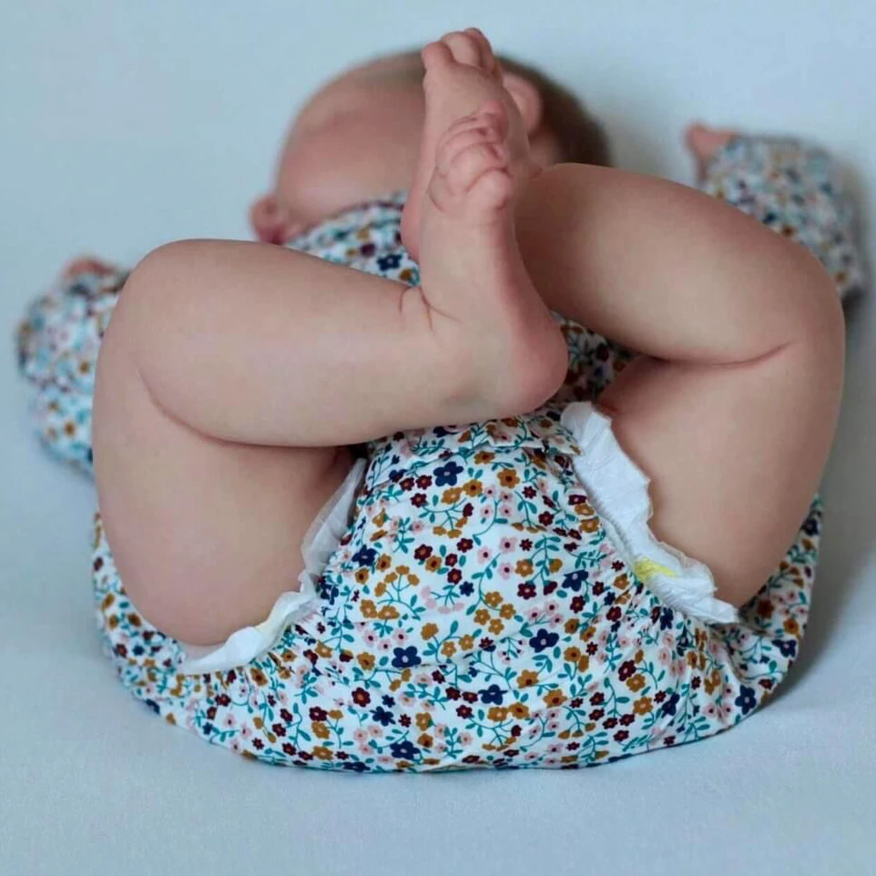 NPK 50CM Peaches Soft Body Reborn Sleeping Baby Doll with 3D Skin Multiple Layers Painting with hand rooted Hair Touch Doll
