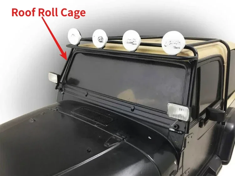 Offroad RC Crawler Custom Roof Roll Cage With Light Bracket 1/10 For Tamiya CC01 Chassis Durable Upgrade Modification Decor Part