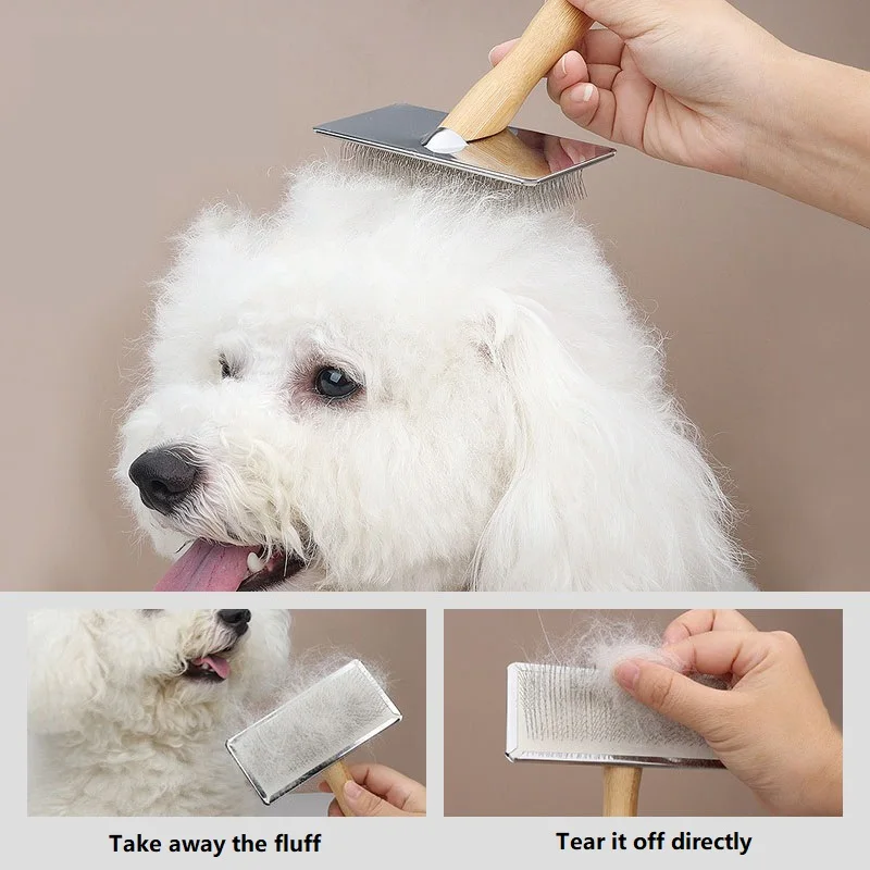 Dog Grooming Solid Wood Comb Brush for Long Hair