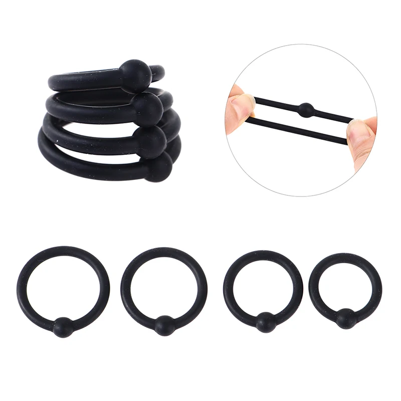 4Pcs Male Penis Rings Crystal Delay Cockring Silicone Bdsm Bondage Erotic Accessories Prostate Adult Sex Toys For Men Chastity view 2