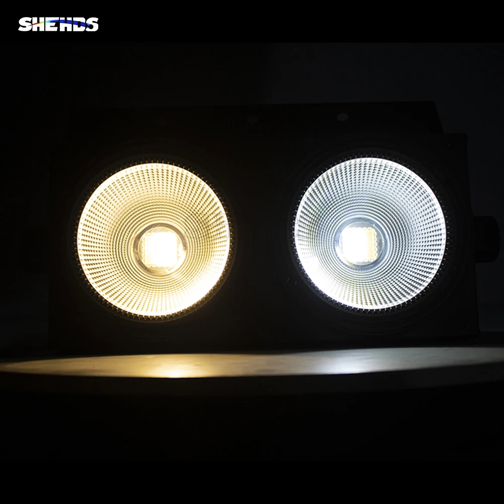 SHEHDS-Iluminación COB de 2 piezas/4 ojos, equipo profesional de 200W, RGBW + UV, 6 en 1, blanco frío y cálido, para conciertos, DJ, discotecas y