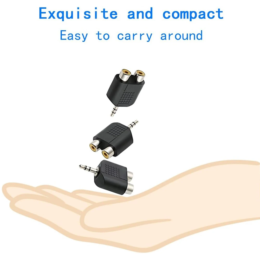 Adattatore audio AUX da 3,5 mm TRS stereo a 2RCA Y Splitter doppio RCA a jack da 3,5 mm per altoparlante amplificatore Mp3 per PC cellulare