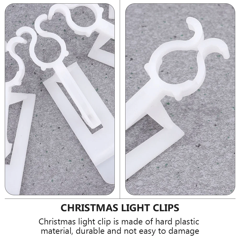 

Christmas Light Hook White Hangers Lighting Clips Universal Gutter for Lights Plastic