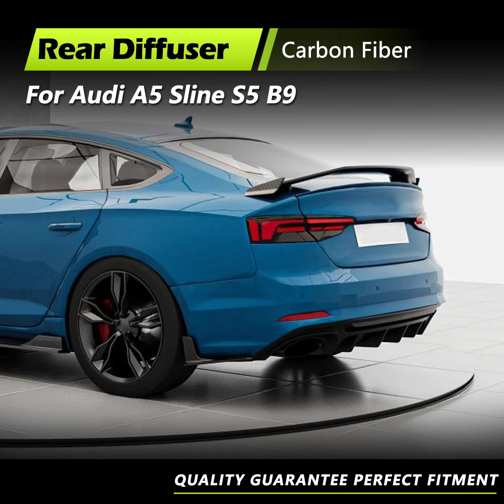 

Carbon Fiber Car Rear Body Kits Diffuser Spoiler For Audi A5 Sline S5 B9 Sportback 2017-2019 Rear Chin Lower Protective Guard