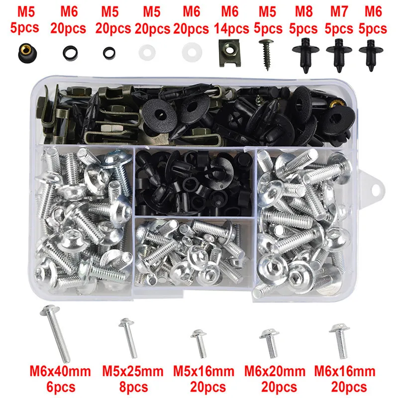Aluminum alloy bolts screws kit install motorcycle fairings and other plastic parts