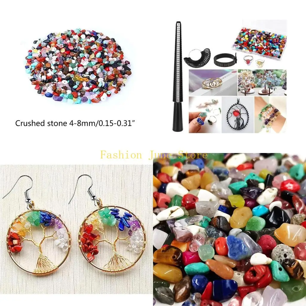 

N5Ka 400 штук драгоценных камней бусинки с кольцом Sizer Mandrel Lauge Lauge Set Пара колец название браслеты подвески