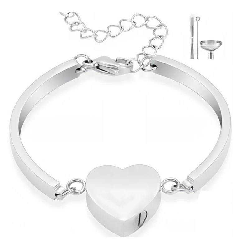 New Pet Cremation Bracelet for Ashes Adjust Clasps Heart Urn Bracelet Ashes Jewelry