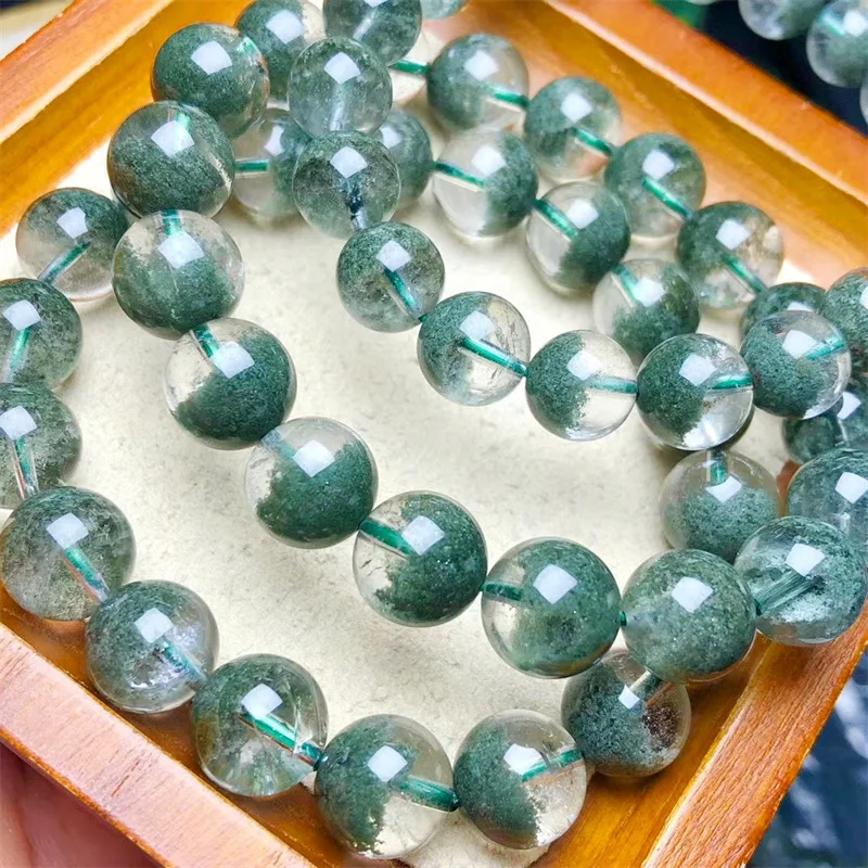 Natural Green Garden Quartz Bracelet Wealth Beads Crystal Quartz Fashion Jewelry Gift For Women 1pcs 9/10/11MM