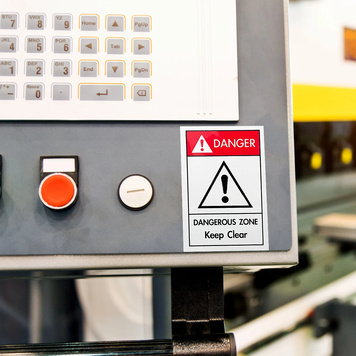 

Warning Sign Useful Dangerous Zone Caution Mechanical Clear Printing Waterproof for Machinery Pp Synthetic Paper Practical