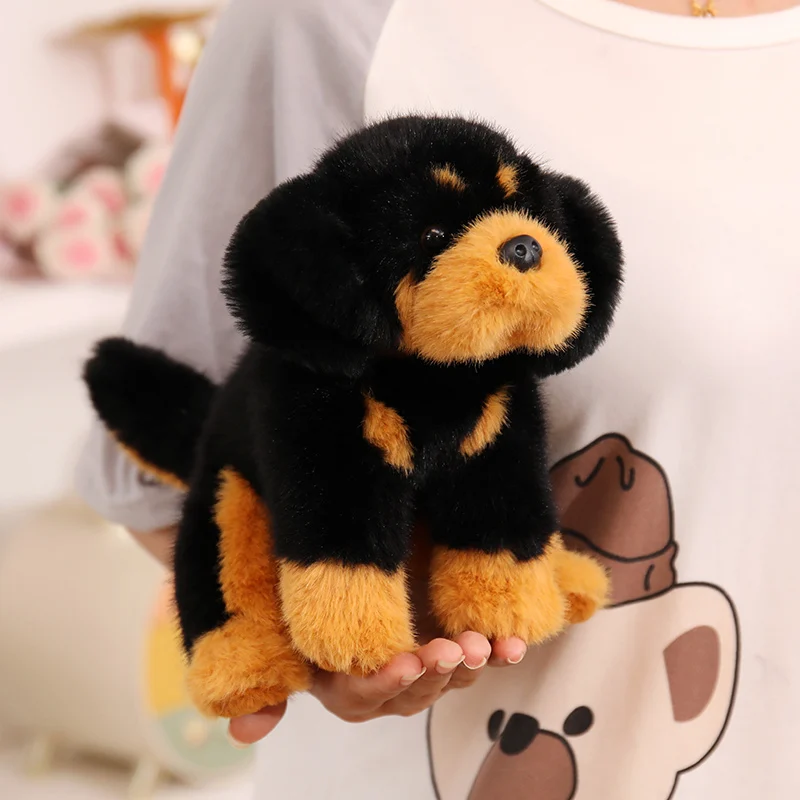 Real Life Rottweiler Plush Puppy Soft Stuffed Dog Toys Liftlike Appearance Made Of Gentle Fabric Nice HomeOrnament Birthday Gift
