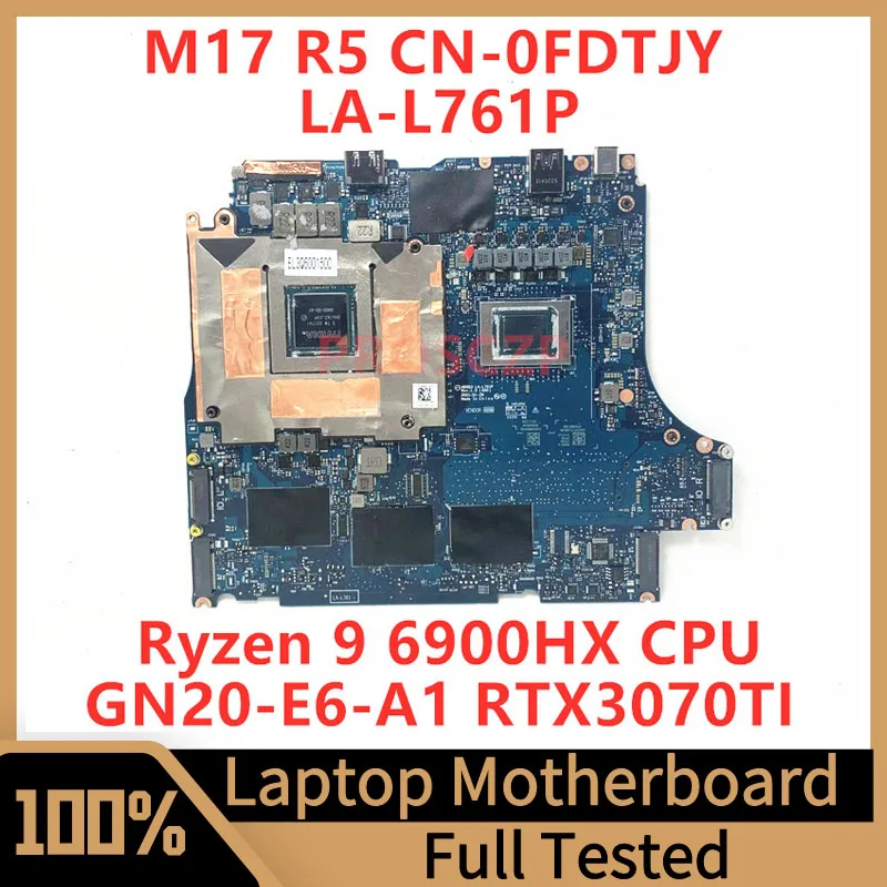 

CN-0FDTJY 0FDTJY FDTJY For DELL M17 R5 Laptop Motherboard LA-L761P With Ryzen 9 6900HX CPU GN20-E6-A1 RTX3070TI 100%Tested Good