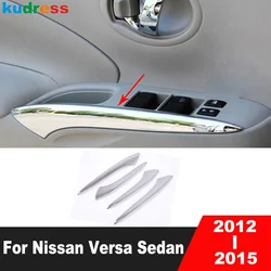 Car Inside Inner Door Armrest Handle Panel Cover Trim For Nissan Versa Sedan 2012 2013 2014 2015 ABS Chrome Interior Accessories