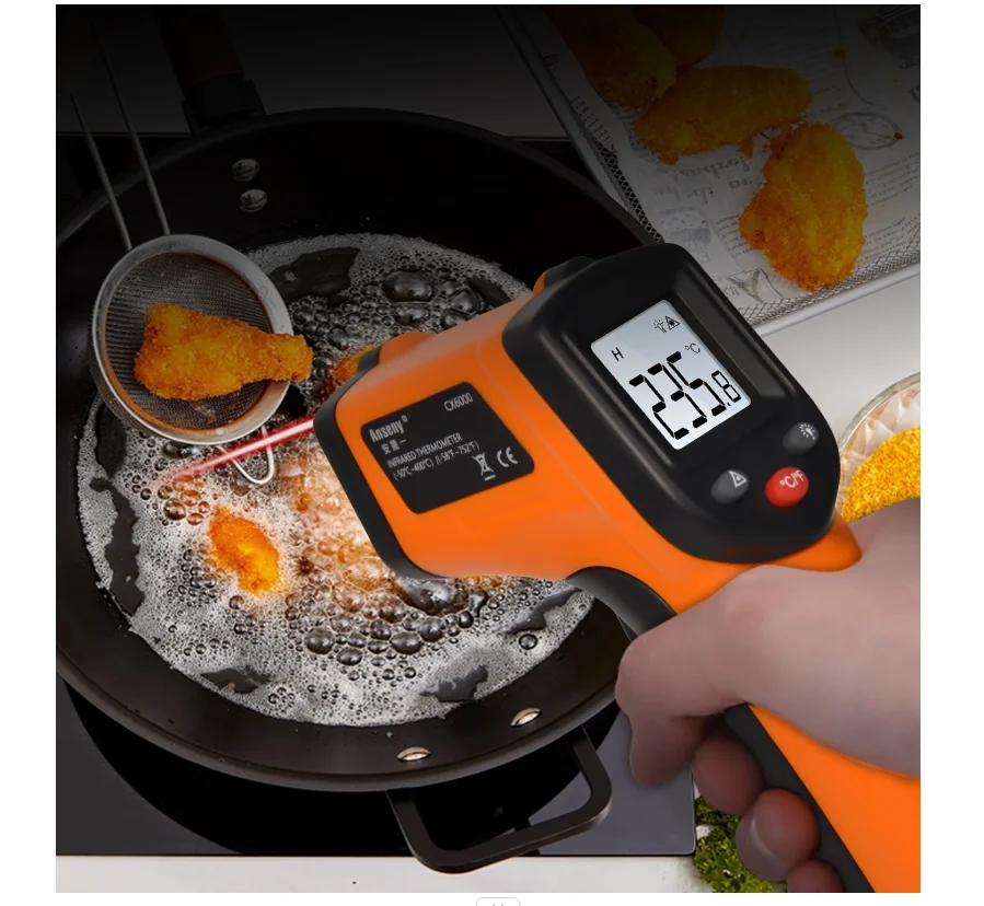 High-Precision Infrared Thermometer Electronic Temperature Gun for Kitchen Baking Water & Oil Temperature Meter Industrial
